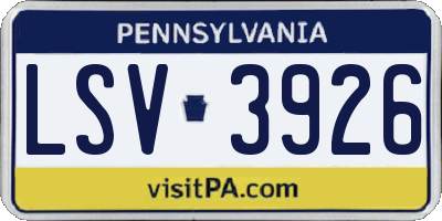PA license plate LSV3926
