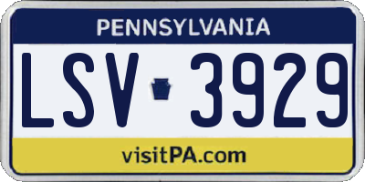 PA license plate LSV3929