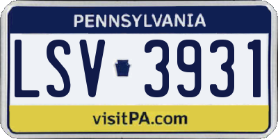PA license plate LSV3931
