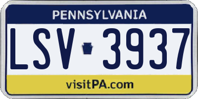 PA license plate LSV3937