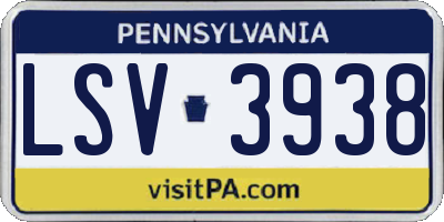 PA license plate LSV3938