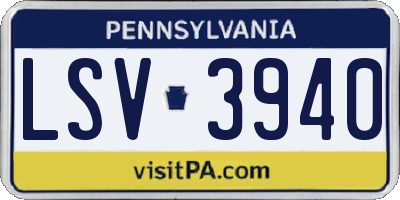 PA license plate LSV3940