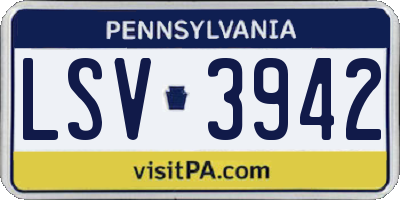 PA license plate LSV3942