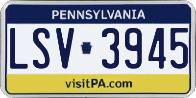 PA license plate LSV3945