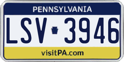 PA license plate LSV3946