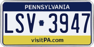 PA license plate LSV3947