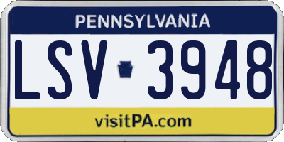 PA license plate LSV3948