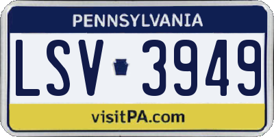 PA license plate LSV3949