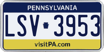 PA license plate LSV3953