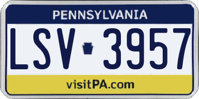 PA license plate LSV3957