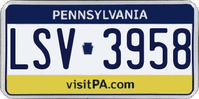 PA license plate LSV3958