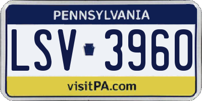 PA license plate LSV3960