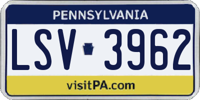 PA license plate LSV3962