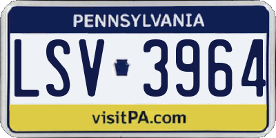 PA license plate LSV3964