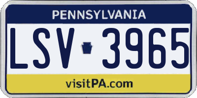 PA license plate LSV3965