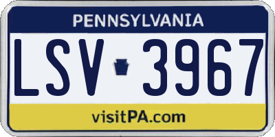 PA license plate LSV3967