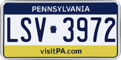 PA license plate LSV3972