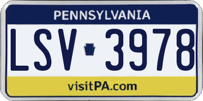 PA license plate LSV3978