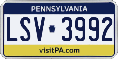 PA license plate LSV3992