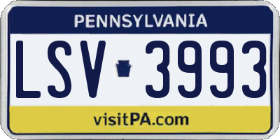 PA license plate LSV3993