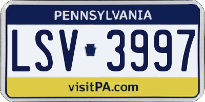 PA license plate LSV3997