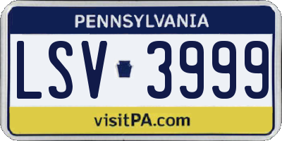 PA license plate LSV3999