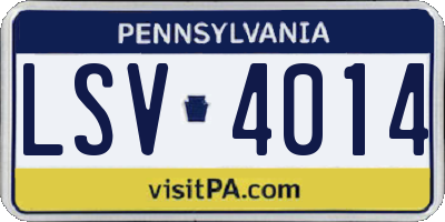 PA license plate LSV4014