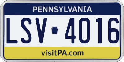 PA license plate LSV4016