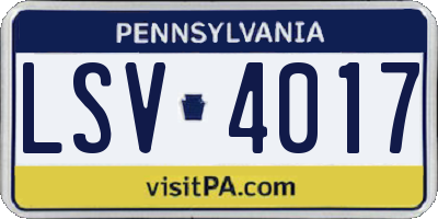 PA license plate LSV4017