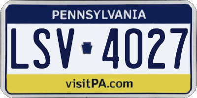 PA license plate LSV4027