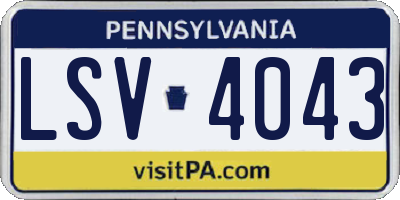 PA license plate LSV4043