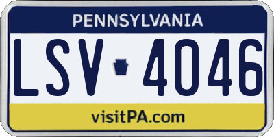 PA license plate LSV4046