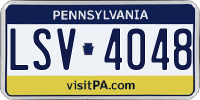 PA license plate LSV4048