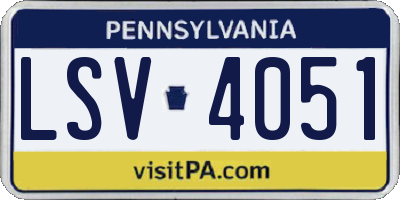 PA license plate LSV4051