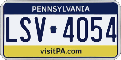 PA license plate LSV4054