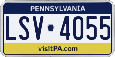 PA license plate LSV4055