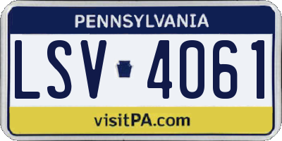PA license plate LSV4061
