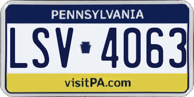 PA license plate LSV4063