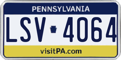 PA license plate LSV4064