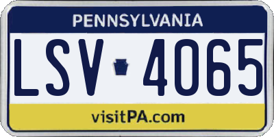 PA license plate LSV4065
