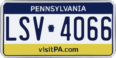 PA license plate LSV4066