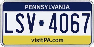 PA license plate LSV4067