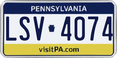 PA license plate LSV4074
