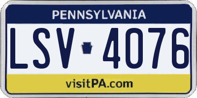 PA license plate LSV4076