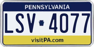 PA license plate LSV4077