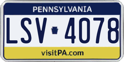 PA license plate LSV4078