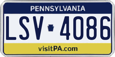 PA license plate LSV4086