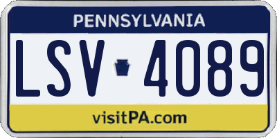 PA license plate LSV4089