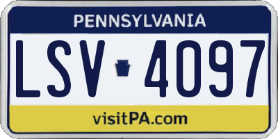 PA license plate LSV4097