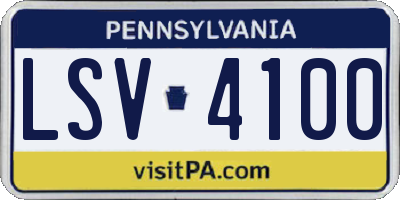 PA license plate LSV4100